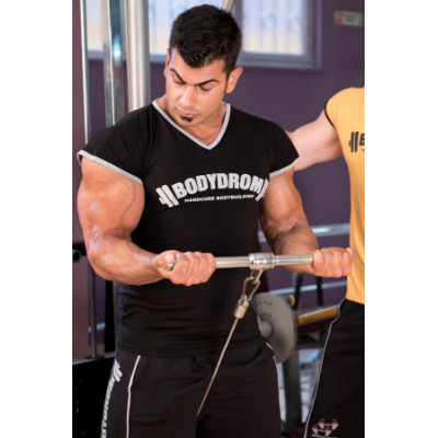 Bodydrom Fitness & Bodybuilding Sporcu T-Shirt Düşük Kol Siyah 004-01-BDT